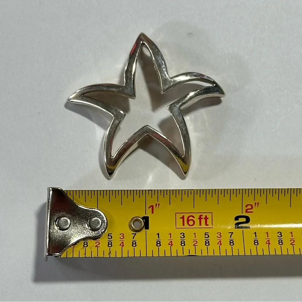 925 Mexico Starfish Star Pendant Y2K 90s Nautical McBling Tropical Cruise Wear